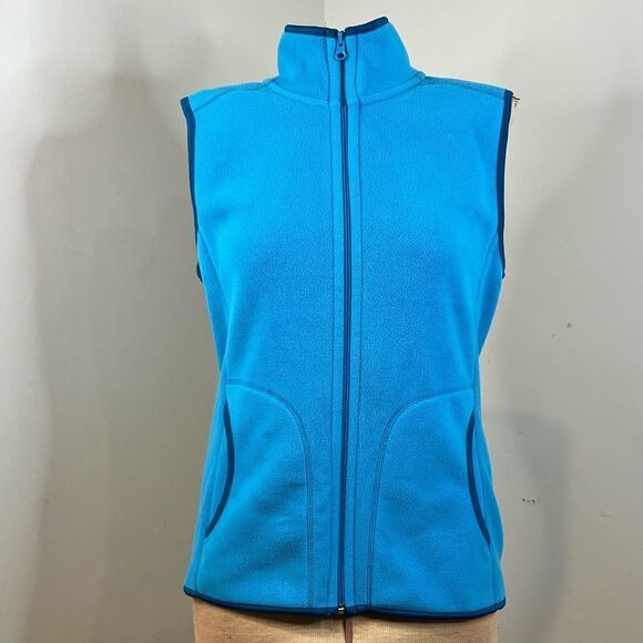 Old Navy Bright Blue Zip Front Fleece Vest - Size Medium - Picture 1 of 11
